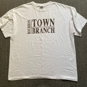 THRASHED Town Branch Bourbon‎ T-Shirt Mens XL White Gildan Cotton Distillery Tee